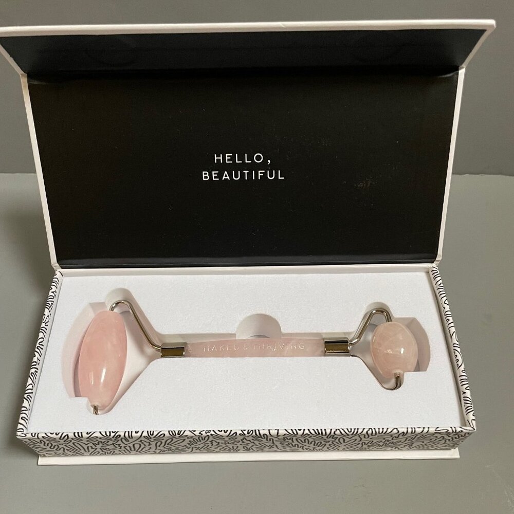 Rose Quartz Facial Massage Roller / NEW in box
